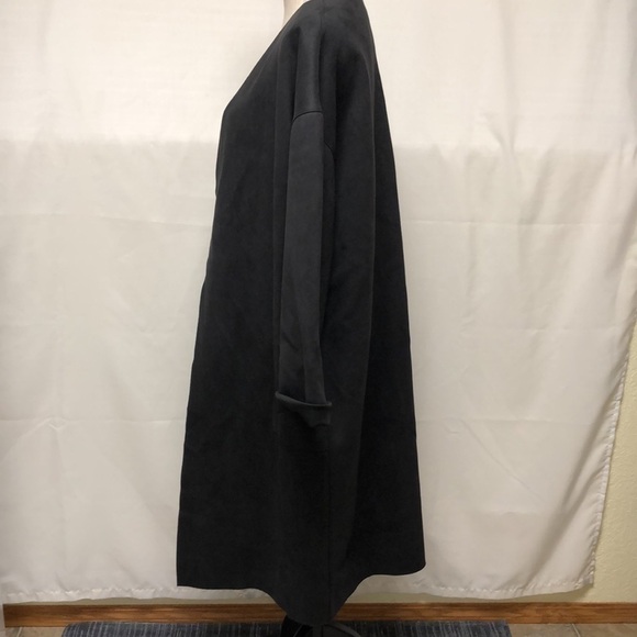 Gilmour Long Faux Suede Relaxed Blazer with Pockets - Picture 5 of 8